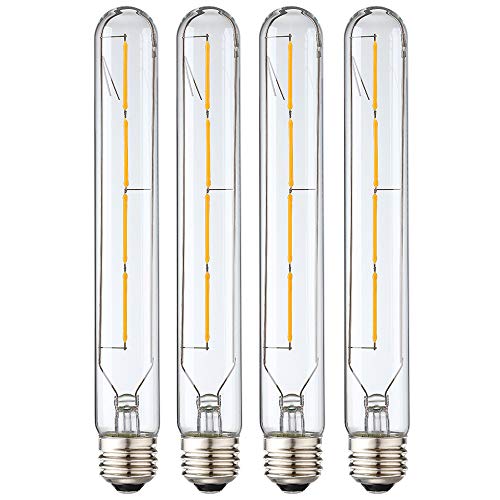 LEOOLS T10 Led Long Bulbs,4W Dimmable Tubular Bulb,40 Watt Equivalent,E26 Edison Style Vintage LED Filament Light Bulb,2700K Warm White,8.9inch(225mm),4-Pack. - color: 4w=40w 2700k 8.9in