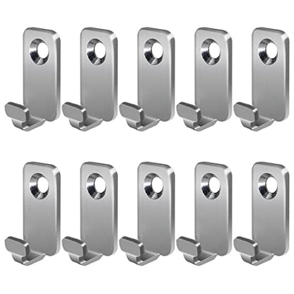10pcs Heavy Duty T-Head J-Shaped Hangers 304 Stainless Steel Wall Mounted Mini Wall Hooks Hanger for Mirror Picture Frames Hanging Wire/D Rings/Keyhole Hangers - style: T-head J-shaped Hanger (10pcs)