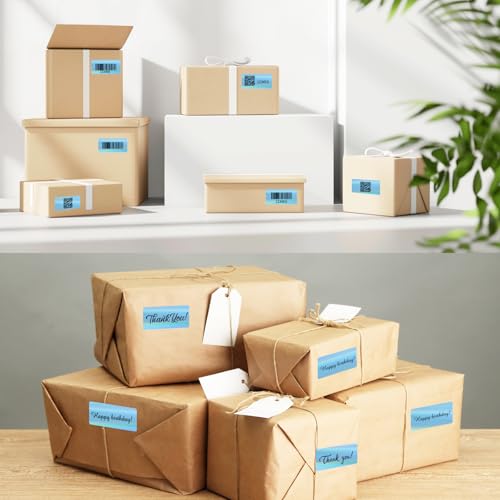 Direct Thermal Label 2x1 Inch- Barcode Labels- Holographic Thermal Sticker Labels for Address, Shipping, Compatible with Rollo Label Printer & MUNBYN& Zebra (300 Labels/Blue) - color: Holographic Blue, size: 2"x 1"