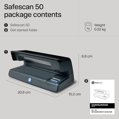 Safescan 50 Counterfeit Bill Detector with Powerful UV Light