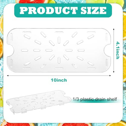 24 Pcs Plastic Drain Shelf, Drain Tray for 1/3 Size Food Pan - size: 1/3