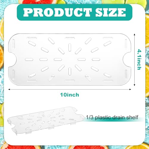 24 Pcs Plastic Drain Shelf, Drain Tray for 1/3 Size Food Pan - size: 1/3
