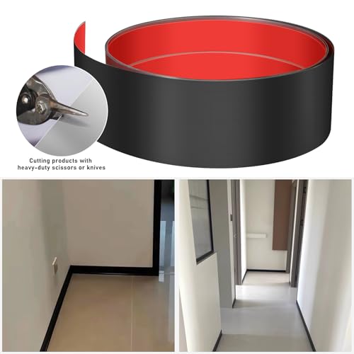 Stainless Steel Door Kick Plate，4"x118" Self-Adhesive for Cabinet & Island - color: Brushed Black