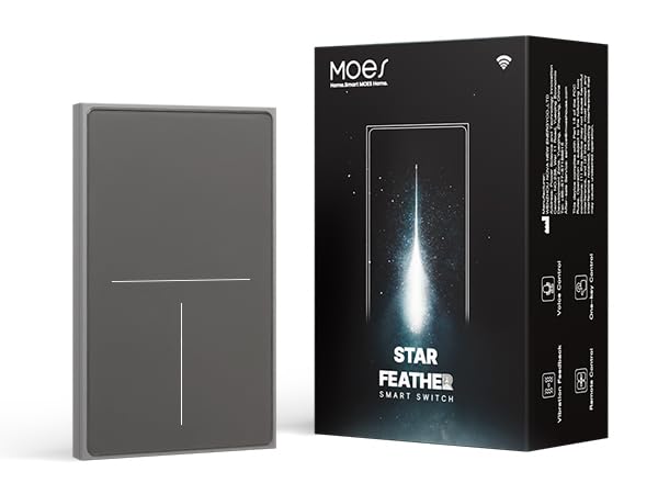 MOES Full Touch WiFi Smart Light Switch Neutral Wire Needed, Grey 3 Gang - color: Grey, size: WiFi 3 Gang
