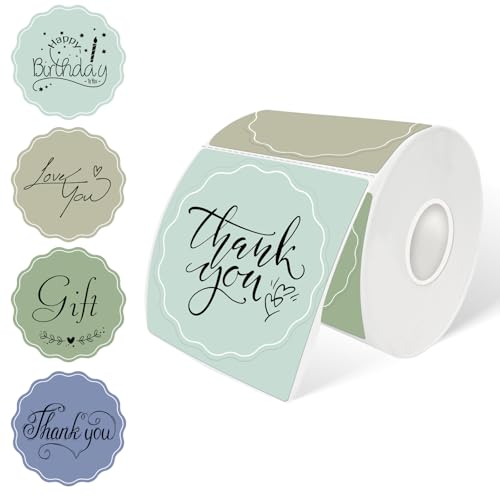 3 Inch Round Thermal Labels, Muted Summer Flower Thermal Sticker Labels for Small Business, Logo Design, Baking,300 Sheets/1 Roll - color: Muted Summer, size: 3 inch