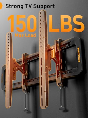 Perlegear Advanced Tilting TV Wall Mount for 42–90 inch TVs up to 150 lbs - size: Fits 42-90" TVs / Max 24" Wood Stud