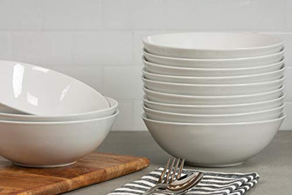 10 Strawberry Street 7" Catering Coupe Cereal Bowl, Set of 12,White - size: 7" Cereal Bowl, style: Coupe