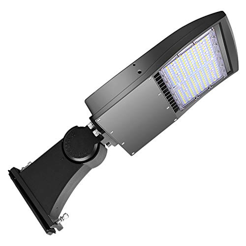 LED Parking Lot Lights 5000K Shoebox Street Pole Lighting Fixture 21000LM - color: 150/100/80W + (100-277V 5000K), size: Adjustable Direct Arms Mount Bracket