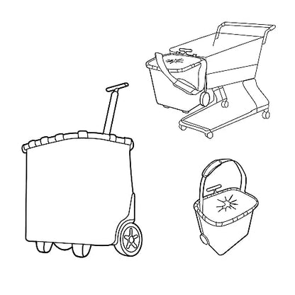 reisenthel carrycruiser Twist Silver - Portable Shopping Trolley with Sturdy Aluminum Frame, Shoulder Strap and Removable mesh Inner Bag -Water-Repellent - color: Twist Silver