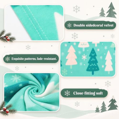 Kinlop 40 Packs Fleece Blanket Bulk 60 x 50 Inch Soft Lightweight Fleece Blanket Warm Throw Blankets Plush Pet Blankets for Bed Couch Sofa Home Office Wedding Camping Gifts (Christmas Tree) - color: Christmas Tree
