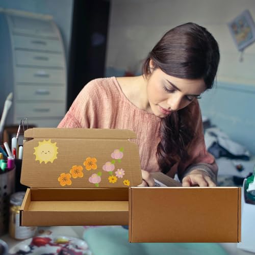 8x4x1 inch Small Shipping Boxes 50 Pack, Brown Corrugated Cardboard Mailers - size: 8x4x1 inch