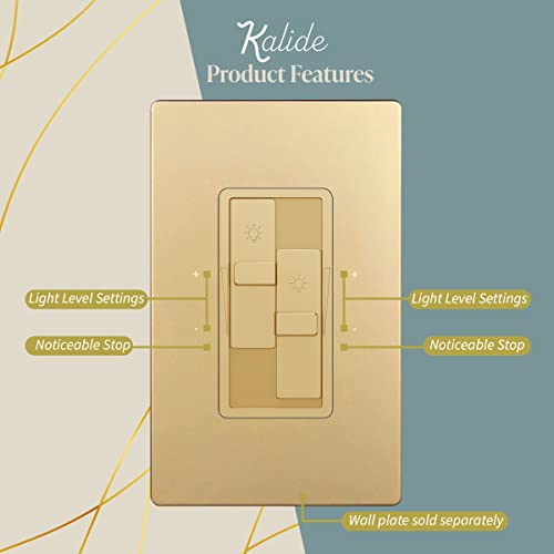 TOPGREENER Dual Load LED Dimmer Switch, Single Pole, Gold, 1 Pack - color: Gold, size: Dual Dimmer Switch