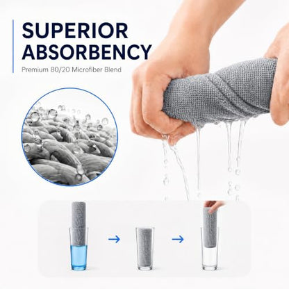 Veco Microfiber Cleaning Cloth Roll 80 PCS Gray, 12" x 12" - color: Gray