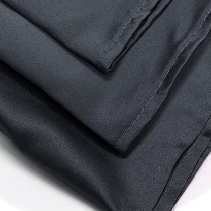 YOUR CHAIR COVERS - 10 Pack 20 Inch L'Amour Satin Napkins Black, Oversized, Double Folded and Hemmed Table Napkins for Restaurant, Bistro, Wedding, Thanksgiving and Christmas - color: Black