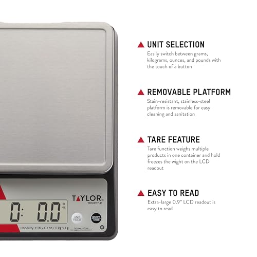 Taylor Digital Kitchen Food Scale 11 lb Max Capacity