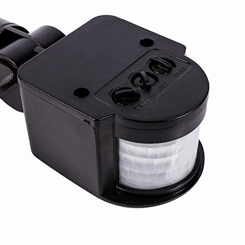 Wakects PIR Motion Sensor Light Switch - 90-250V Auto On/Off Security Light with 180° Detection for Indoor/Outdoor LED Floodlights