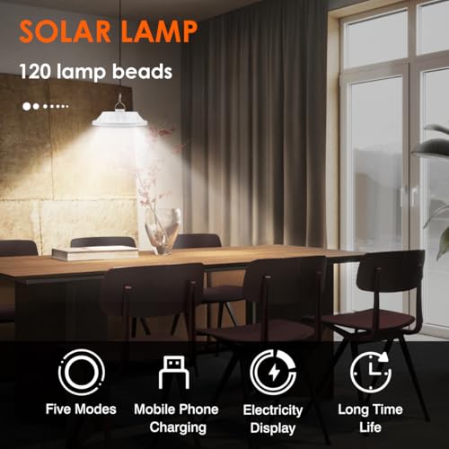 Solar Camping Lantern with Remote, Waterproof Hanging Tent Light