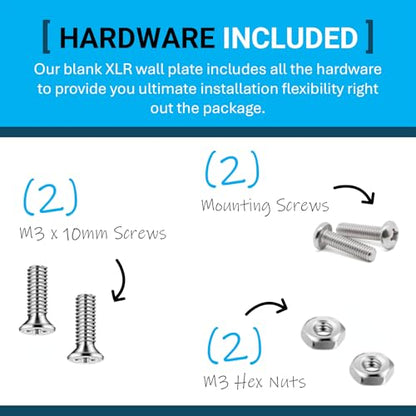 DIYTECH 1 Port Stainless Steel XLR Wall Plate Blank Panel for Pro Audio - style: 1 Port Stainless Steel