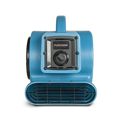 Mini Air Mover | Carpet Dryer and Blower Fan | High-Velocity Floor Fan for Crawlspaces, Attics, Basements, Bathrooms | 1/5 HP 800 CFM | Water Damage Restoration, Grow Rooms | PA-200-AM | Blue