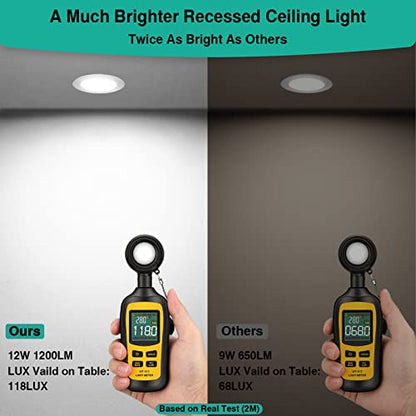 HiBay 6in 12-Pack Canless LED Recessed Lighting, 1800lm 5000K, Dimmable - color: 5000K, size: 12 Pack