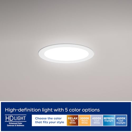 GE Color Select LED Wafer Downlight, Premium High-Lumen Direct Wire (4pk) - style: 1800 Lumens