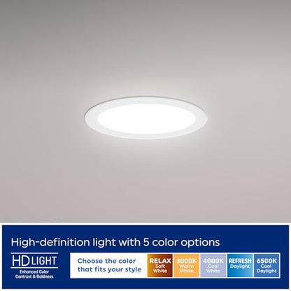 GE Color Select LED Wafer Downlight, Premium High-Lumen Direct Wire (4pk) - style: 1800 Lumens