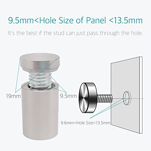 3/4 x 2 Inch Standoff Screws - Lantee 12 Pcs Stainless Steel Glass Sign Standoff Mounts Hardware Screws 19x50mm - color: Silver, size: 3/4" x 2" / 19 x 50mm