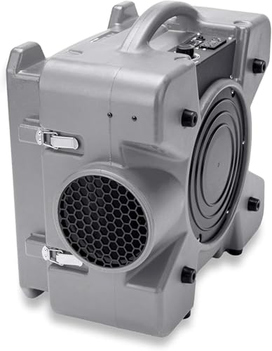 BlueDri Air Shield 550 HEPA Air Scrubber, Water Damage Restoration Equipment Air Purifier, Covers 1400 Sq. Ft, Daisy Chain Capable, For Commercial Use, Gray, BD-AS-550 - color: Grey