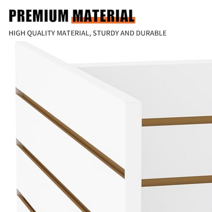 49.5”W x 24”D x 54”H - Retail Slat wall Gondola Display with 3” Slatwall Units，White Versatile H-Unit Slatwall Display Stand - color: White