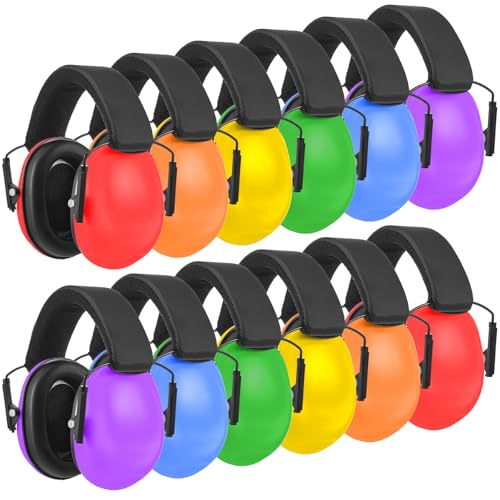 Amylove 12 Pcs Kids Noise Cancelling Headphones Ear Muffs Rainbow Style - size: Universal Fit (kids & Adults), style: Rainbow Style