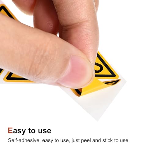 PATIKIL Triangle Beware of the Magnetic Field Warning Sign Self Adhesive Yellow with Black Words 20mm/0.78inch for Machine, Instrument and Equipment Surface Pack of 10 - size: 20mm