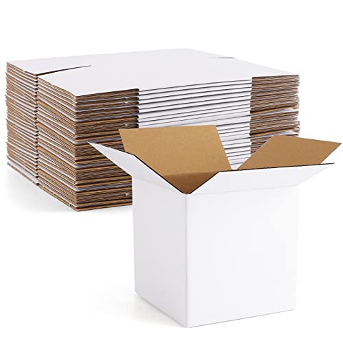 Eupako 4x4x4" Cardboard Box Mailers 25 Pack White Cube Corrugated Small Shipping Boxes for Mailing - color: White, size: 4x4x4 Inches (25 Pack)