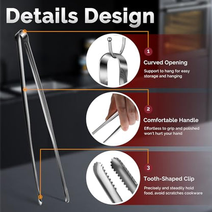 Precise Serrated Non-Slip Tips Cooking Tongs 2 Set (11.5" & 13.5") - size: 11.5"+13.5"