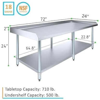 72" x 24" Stainless Steel Equipment Stand, 24" Tall - size: 72" x 24"