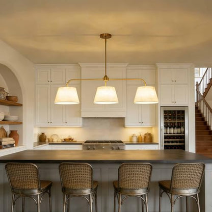 40" Brass Kitchen Island Lighting, Linear Chandeliers for Dining Room - color: Gold