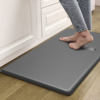 Artnice 0.75" Thick Anti Fatigue Kitchen Mats, Memory Foam Kitchen Rugs - color: Grey, size: 47.2"L x 20"W x 0.8"Th