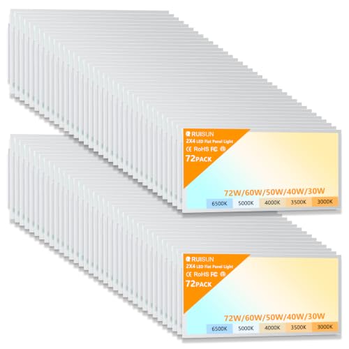 72 Pack 2x4 LED Flat Panel Lights with 5CCT Selectable, 9576LM, ETL - size: 2x4FT 72PACK