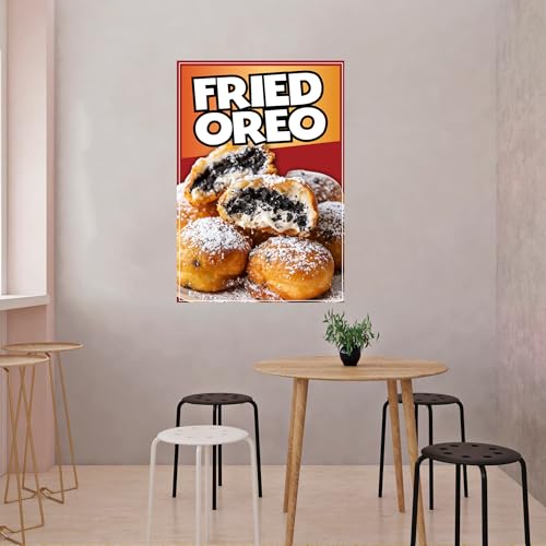 Fried Cookies Decal Window Sticker Mexican Food Truck Concession Vinyl Restaurant Sticker Fried Chocolate Cookies Sign Adhesive (18" x 14") - size: 18" x 14"