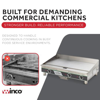 Winco 36" Commercial-Grade Electric Griddle - size: 36"