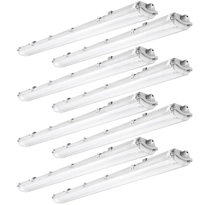 4Ft LED Vapor Tight Light Fixtures, 48W, 4200LM, 6500K Bright White, Clear Cover, IP65 Waterproof Vapor Proof Lights for Car Wash, Garage, Walk in Freezer, Indoor Outdoor Lighting, 8-Pack - size: 4Ft-8-Pack