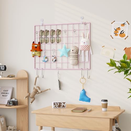 C&AHOME Photo Wall Display Set of 2, Wall Grid Panel, 15.7" x 11.8", Pink - color: Pink, size: 15.7 x 11.8 (40x30cm)