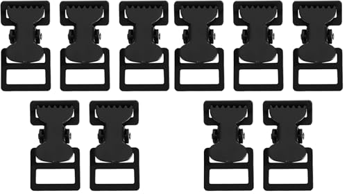 EXCEART 5pcs Webbing Clip Metal Clips Heavy Duty Luggage Strap Backpack Webbing Clamp Buckle Bracelet Iron - size: 6.5X3.5CM (Pack of 2)