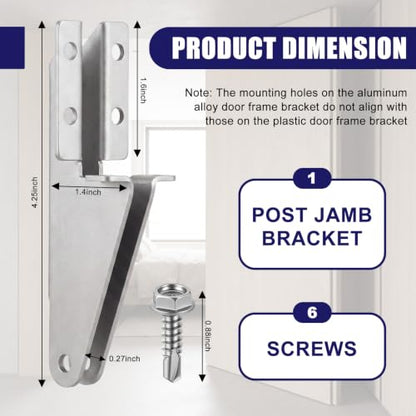 1 Pcs Aluminum Jamb Bracket Door Closer, Silver - color: Silver