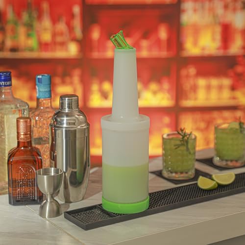 Restaurantware 1 qt Green Plastic Quick Pour Storage Container Bottle - color: Green, size: 32 Ounces