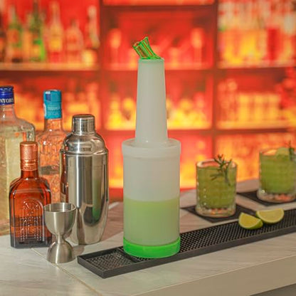 Restaurantware 1 qt Green Plastic Quick Pour Storage Container Bottle - color: Green, size: 32 Ounces