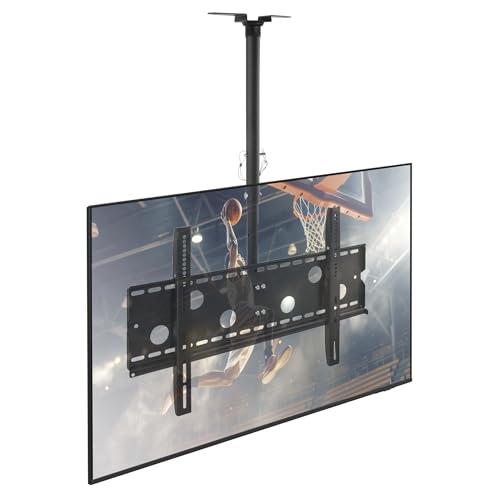 Mount-It! Ceiling TV Mount for 32–86 Inch LCD LED OLED TVs – Hanging Full Motion Swivel, Tilt & Height Adjustable Bracket – 175 lb, VESA 800x450 – Home, Gym, Patio, Restaurant & Commercial Use - size: Medium Single