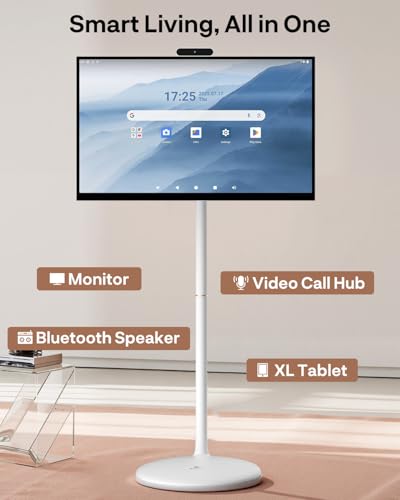 SYLVOX 27" Smart Rolling Display with Stand, Built-in 4-5H Battery - size: 27''