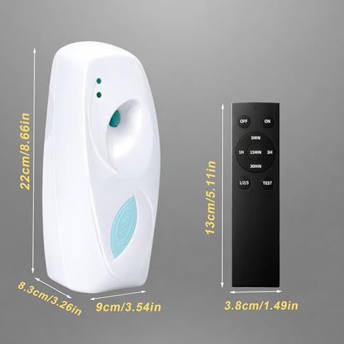 2-pack Automatic Air Freshener Spray Dispenser with Remote Control, White - color: White
