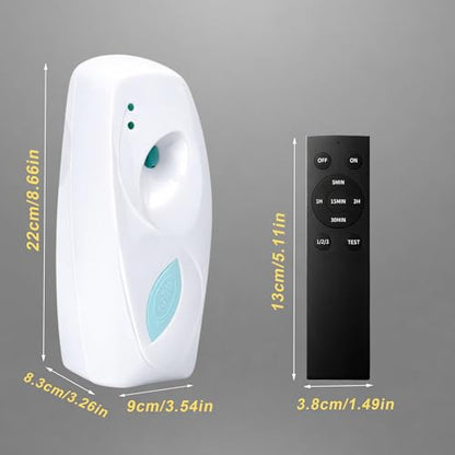 2-pack Automatic Air Freshener Spray Dispenser with Remote Control, White - color: White