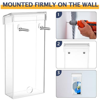 Remerry 3 Pcs 4 x 9 Inch Acrylic Outdoor Brochure Holder with Lids, Clear - color: Clear